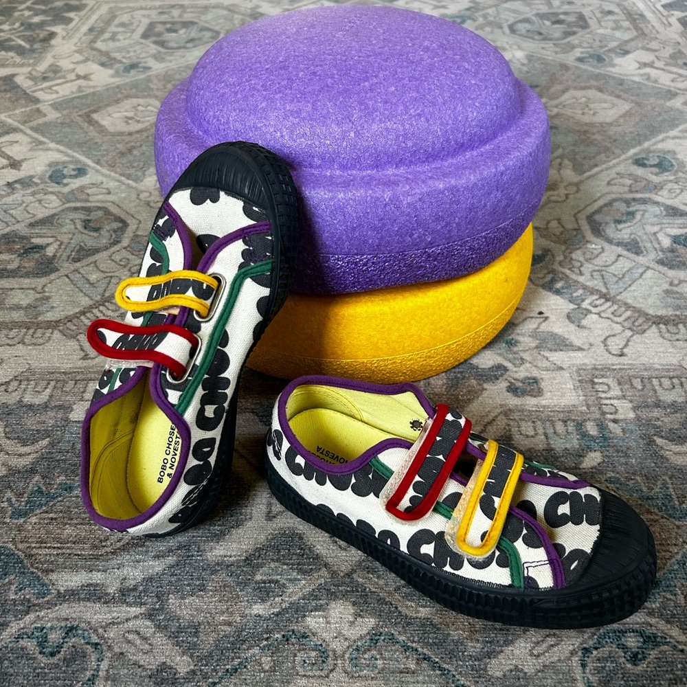 Bobo Choses Black and Yellow Sneakers Sturdy Sole